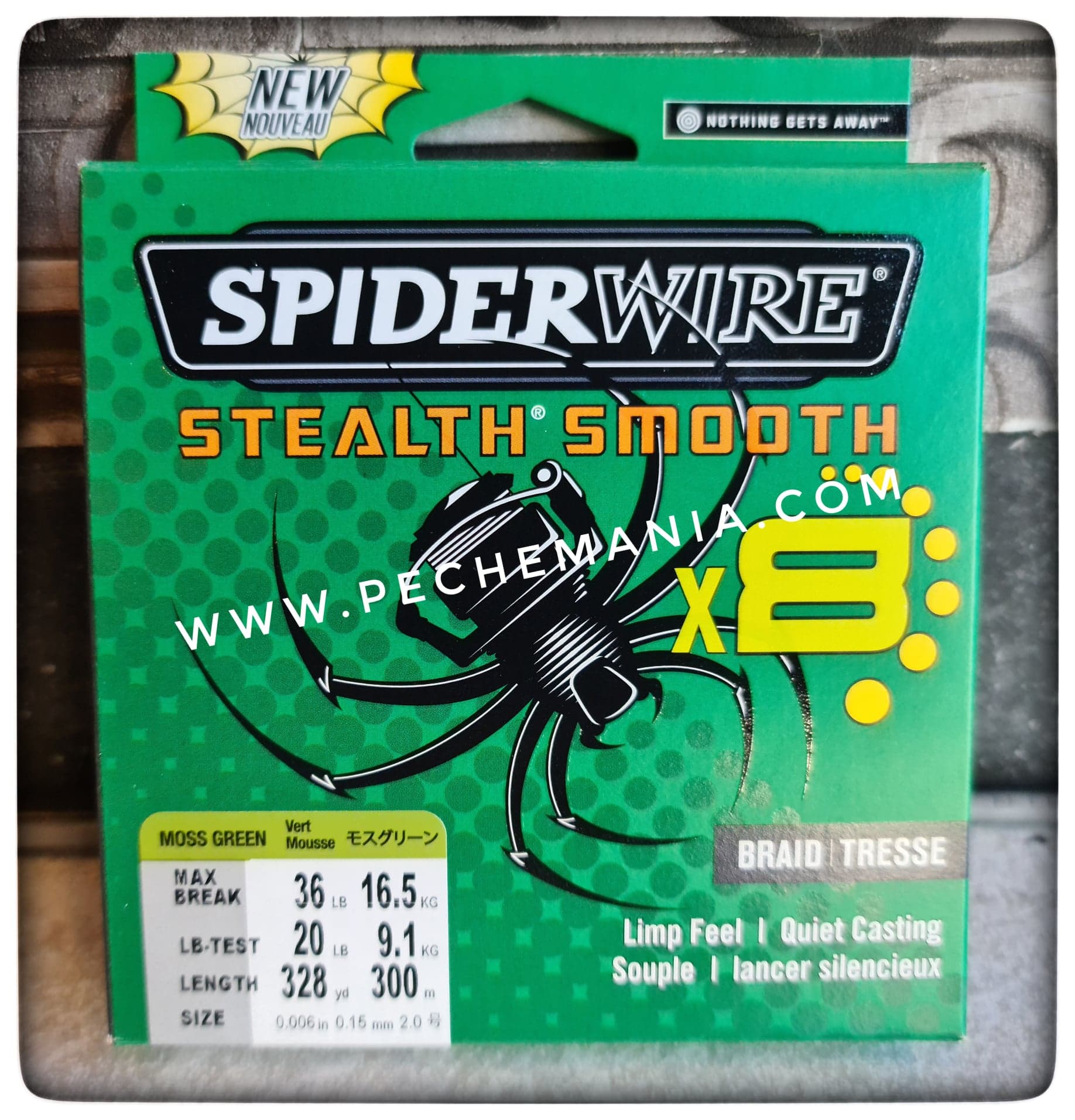 SpiderWire Stealth Smooth 8 150m - Efftex 2016 - Leurre de la pêche